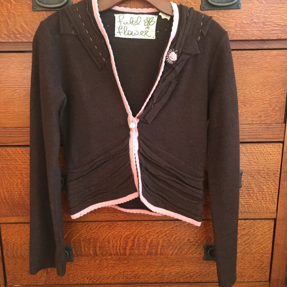 Anthropologie Field Flower cardigan sweater